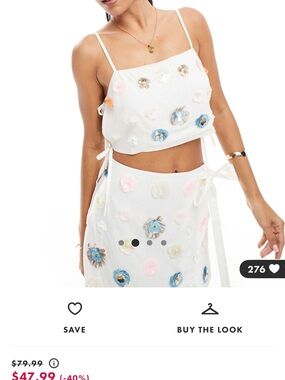 ASOS White Floral Appliqué Crop Top